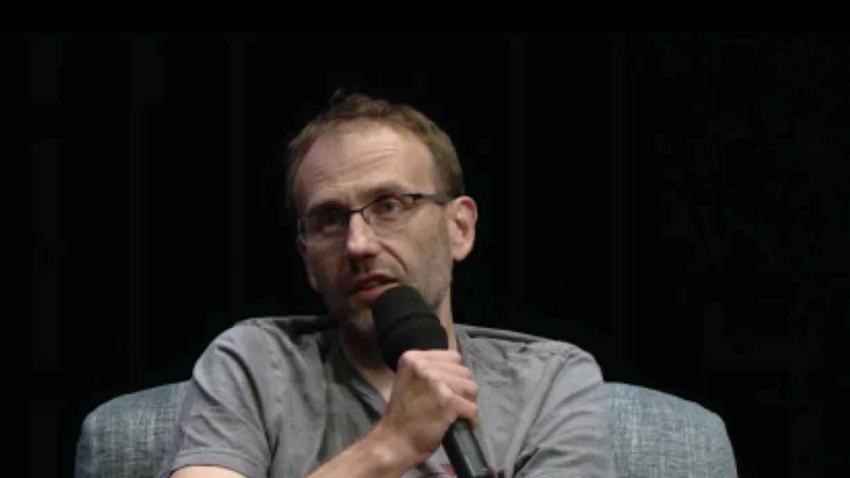 Marcin Koszałka na spotkaniu z cyklu „Wtedy – teraz” w Filmotece Narodowej – Instytucie Audiowizualnym w 2017 roku